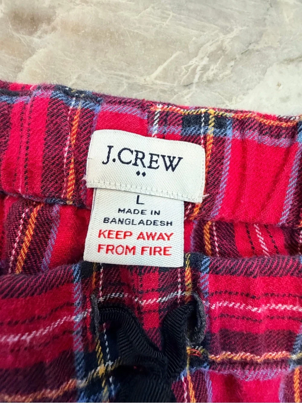 J.Crew Red Plaid Flannel Pajama Pants Size L Cozy Lounge Sleepwear